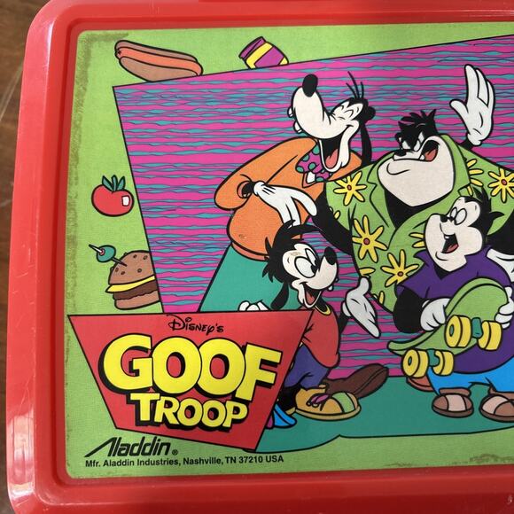 Vintage Aladdin Disney Goof Troop Plastic Red Lunch Box - Picture 8 of 12